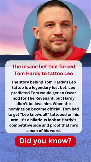 The insane bet that forced Tom Hardy to tattoo Leo