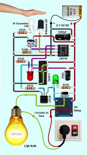 Turn Any Bulb Into Smart Light 💡 | IR Sensor Relay #SmartHome #DIYElectronics #HomeAutomation #usa