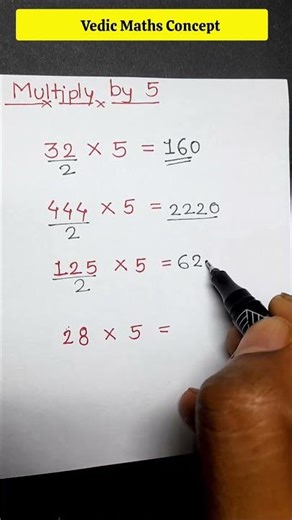 Multiplication Vedic Math Trick for 5 #maths #mathstricks #vedicmaths