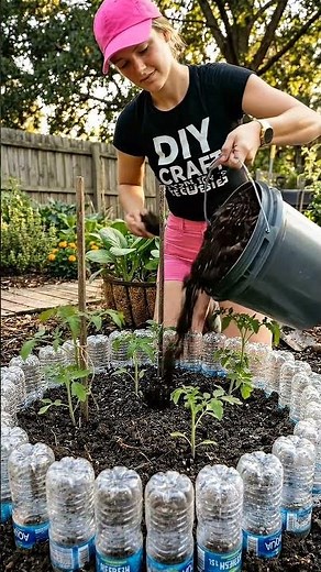 I Built a Tomato Garden Bed Using Recycled Water Bottles! 🍅 | Genius Banana Peel Hack