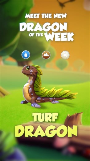 Dragon of the Week: 🌿 Turf. How to breed: use Rock and Rust Dragons as parents. Good luck, Trainers! 🍀 | Dragon Mania Legends