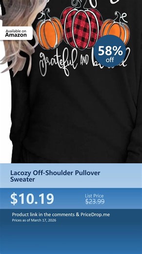 Off-Shoulder Sweater 58% OFF — Lacozy Pullover Only $10.19 2026