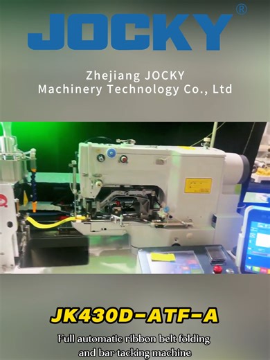 JK430D-ATF-A Automatic Ribbon Belt Folding & Bar Tacking Machine