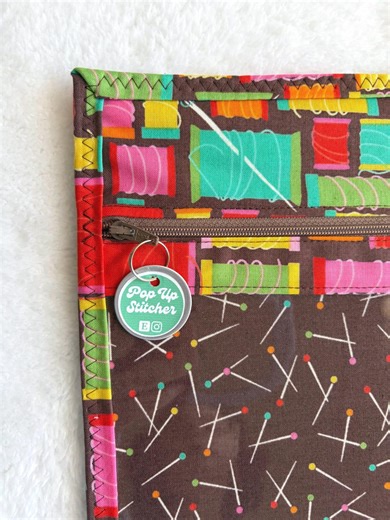 Thread Spools & Pins Sewing Project Bag : Vinyl Fabric 14x11 With Matching Notion - Etsy