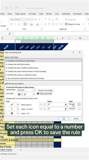 How to create a dynamic habit tracker in Excel. ✅