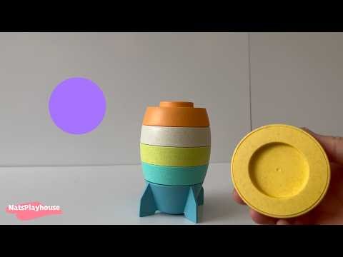Stacking Toys - Learning To Stack, Count, Shapes and Colors with our Stacking Rocket and Rings