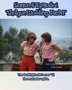 Season five of “Laverne & Shirley” debuted as a crossover episode with the first part of said episode having been the “Happy Days” season seven premiere. “Shotgun Wedding: Part 2” aired on September 13, 1979. In the previous installment, a shotgun-wielding farmer catches Richie and Fonzie canoodling with his daughters and demands they marry them. The guys enlist the help of Laverne & Shirley to pose as their fiancées. When Laverne & Shirley arrive on the scene, the daughters challenge them to a 