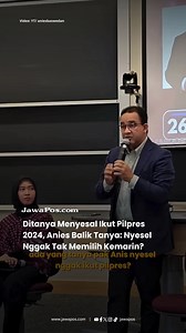 Momen Anies Baswedan saat berdialog dengan mahasiswa dan diaspora Indonesia di Amerika Serikat viral di media sosial. Dalam sesi tanya jawab, Anies mendapat pertanyaan apakah dirinya menyesal telah mengikuti Pilpres 2024. Alih-alih menjawab langsung, mantan calon presiden itu justru melontarkan pertanyaan balik yang mengundang tawa audiens. “Lah, nyesel nggak, nggak milih kemarin?” jawab Anies sambil tersenyum. Potongan video tersebut ramai diperbincangkan warganet karena dinilai menunjukkan gay