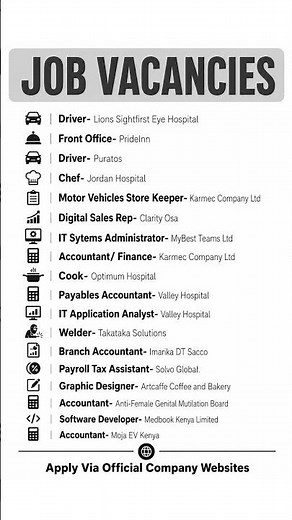 🔥 18 New Job Vacancies in Kenya 2026 | Drivers, IT, Accountant, Chef & More Hiring Now! 🇰🇪