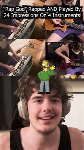 "Rap God" Rapped AND Played By 24 Impressions On 4 Instruments Pt. 10 #rap #eminem #parody