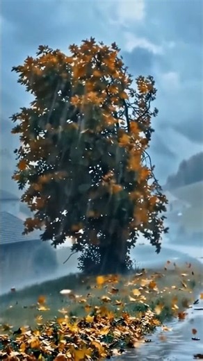 Windy Autumn Rainstorm in the Countryside 🍂 Rain & Wind Sounds for Sleep, Study & Relaxation