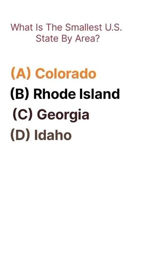 What Is The Smallest U.S. State By Area #gk #Shorts