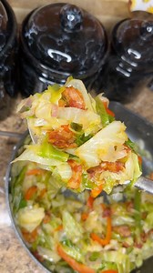 Cabbage Recipe 1 Large Head of Cabbage 6 Bacon Strips Chopped Start off by cooking your bacon and getting it crispy, remove the bacon. Do not throw out that bacon fat. Add in SOME OF your cabbage, and peppers Kosher Salt to taste 2 Teaspoons of Garlic Powder 2 Teaspoons of Onion Powder 2 Teaspoons of White Pepper 2 Teaspoons of Smoked Paprika Let that cook down for a few minutes- COVERED. Add in more cabbage and continue to lightly season it. Once of all your cabbage in the pot/pan. Let it steam