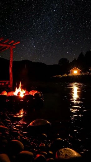 Starry Night River Reflection | Calm Water Sleep Sounds