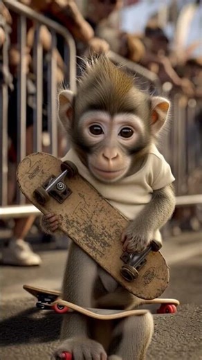 बंदर skateboarding #cartoon #shortvideo #shorts #ai