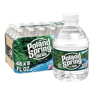 Poland Spring Maine Spring Water Bottles, 48 Pack – Crisp, Still Bottled Water with Naturally Balanced Occurring Minerals & Electrolytes for Taste - 8 Fl Oz