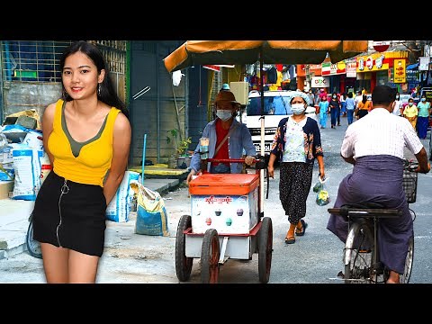 Traditional and new street food in Yangon, Myanmar
