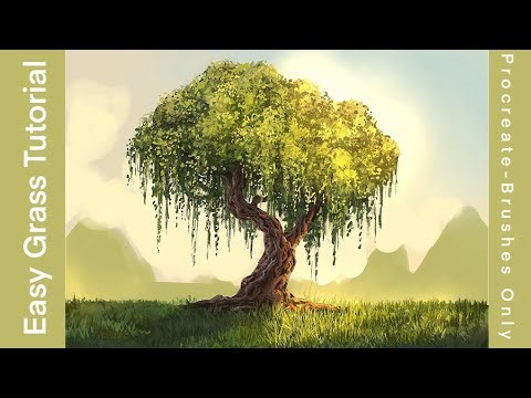 Easy Grass Painting Tutorial in Procreate | Grass Drawing Tutorial - Procreate Brushes Only
