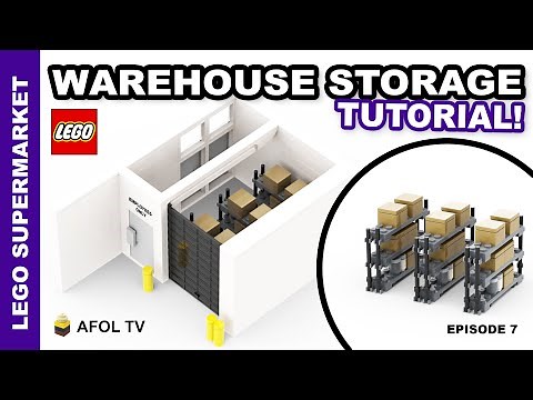 EASY LEGO WAREHOUSE SHELVES (Tutorial!) - Episode 7 of our LEGO Supermarket Build Series!