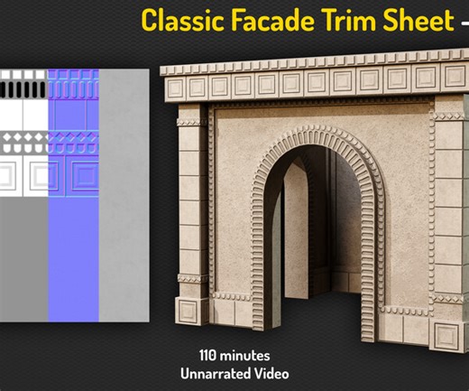 ArtStation - Classic Facade Trim Sheet in Substance Designer Tutorial | Tutorials