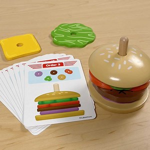 2K views · 31 reactions | Celebrate #NationalHamburgerDay with our Create-A-Burger Sequencing Stacker! Kids layer wooden ingredient pieces to match the activity cards—developing sequencing & fine motor skills as they play! 陋 Shop via this link: bit.ly/3wCoLWL .❤️ | Lakeshore Learning | Facebook
