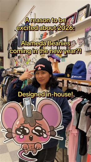 Alameda Beanies are coming to Modern Mouse Gifts! ⚓️ @Madzuka aka Velvet Mouse (Alameda, CA) designed these beanies in-house, and we'll be getting them distributed by @Ragavon (Oakland, CA) as soon as Early Spring 2026! ✨ We have the pre-order link up on our webstore now, check out the listing for more details. 🐭 We are open tomorrow, 12/31 from 12-5pm but will be closed January 1st through January 5th. ♥️