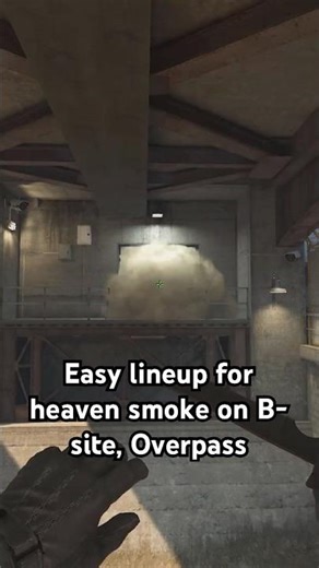 Easy heaven smoke for B-site on Overpass CS2 | Beginner-Friendly (2026) #cs2 #csgo #cs2overpass