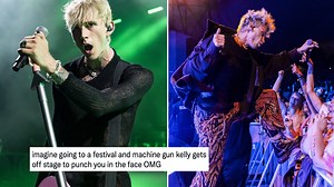 Machine Gun Kelly gets into physical fight with fan at Louder Than Life