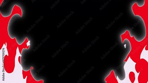 Cartoon fire and explosion red and white color with alpha channel, anime and cartoon fire graphics fx