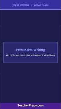 CBEST Writing Vocab Flash | Teacher Certification | #Shorts