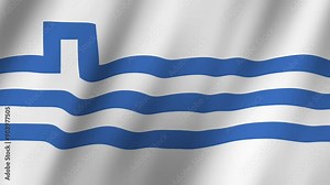 Flag of Podgorica, Montenegro waving animation, Podgorica, Montenegro Flag footage video waving in wind
