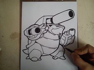 COMO DIBUJAR A MEGA BLASTOISE - how to draw mega blastoise - pokemon