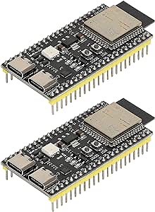 2pcs ESP32 S3 Development Board ESP32-S3-DevKitC-1-N16R8 WiFi + Bluetooth MCU Module, Dual Type-C ESP32-S3-WROOM-1 Cores Microcontroller Processor Integrates Complete Wi-Fi and BLE Functions