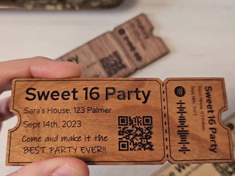 Wooden Event Concert Ticket - Custom Personalized Gift Reveal Ticket With Music Song Codes - Etsy