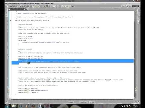 String Object String Literal Java