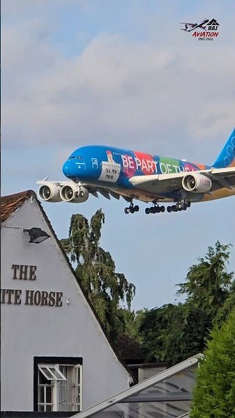 A MAGICAL Flyover Captured..! 😳 Emirates Airbus A380 🇦🇪✈️👑. #emirates #airbusa380 #shorts