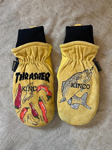 Hand-painted Kinco Leather Mittens / One-of-a-kind Custom Art Gloves / Ski / Snowboard / Outdoor Work - Etsy