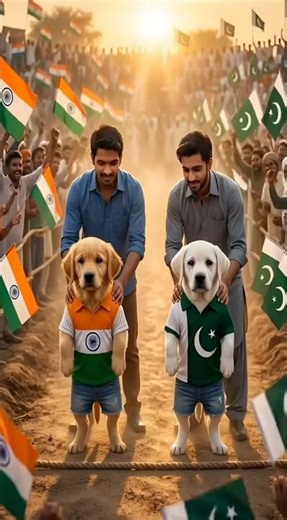 india vs pakistan puppy race #storystudio #storystudio#cute#pet#funny#funny#animal#cutedog