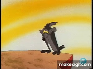 Wile E. Coyote falls off cliff on Make a GIF