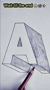 3D Letter A Drawing 🔥 Mind-Blowing Optical Illusion Art | Easy Satisfying Drawing ✍️ #shorts