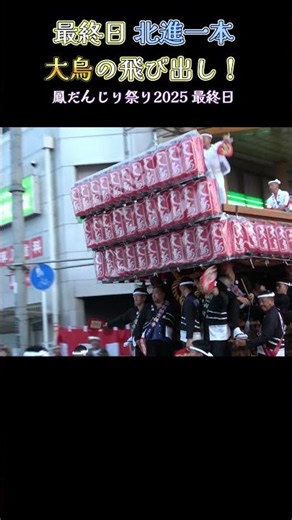 最終日 北進一本 大鳥の飛び出し❗ 旧蔵王前『鳳だんじり祭り2025』 Danjiri
