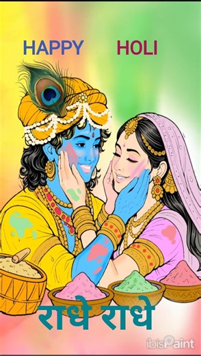 RADHA KRISHNA HOLI SPECIAL 🦚🪷🫟 #ytshorts #art #digitalart #radhakrishna #holi #shorts #trending