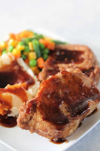 Slow Cooker San Francisco Pork Chops Recipe (Fall Apart Tender)