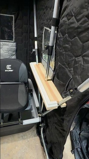 Custom Flip-Over Ice Shack Shelves #IceFishing #EskimoShack #ClamOutdoors #OtterOutdoors