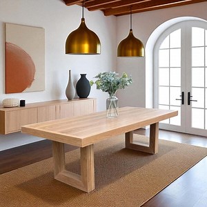 Solid White Oak Modern Wood Dining Table - Solid Wood Table - FREE SHIPPING - Modern Organic Style Handcrafted Modern Dining Table - Elise - Etsy