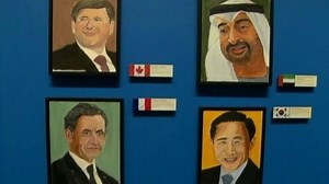 George W. Bush Exhibits His Portraits of World Leaders