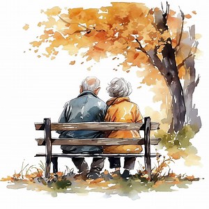 15 Elderly Couple Clipart Bundle, Senior Love Illustration, Printable Watercolor Clipart, High Quality JPG, Paper Craft, Junk Journals - Etsy