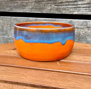 Ceramic Orange and Blue Soup/cereal/fruit/snack Bowl - Etsy