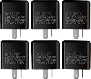 6pcs 12V Flasher Relay for LED Turn Signal Relay 2 Pin Blinker Relay for Motorcycle,Waterproof Electronic Automotive Replacement Flashers for Car LED Flash Relays Speed Adjustable (Orange)