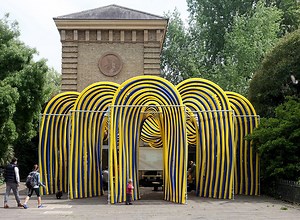 NEON forms the pump house pavilion in battersea park from flexible duct pipes